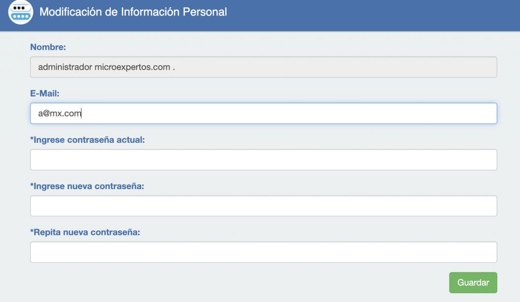 Actualizar información